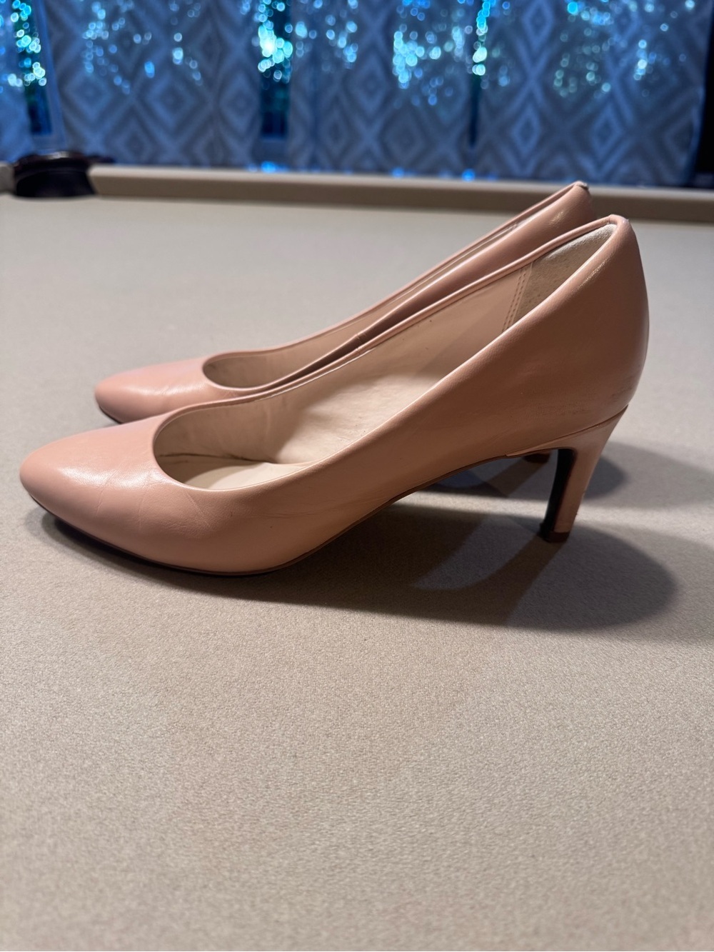 Cole Haan Nude Leather Mid Heel Pumps